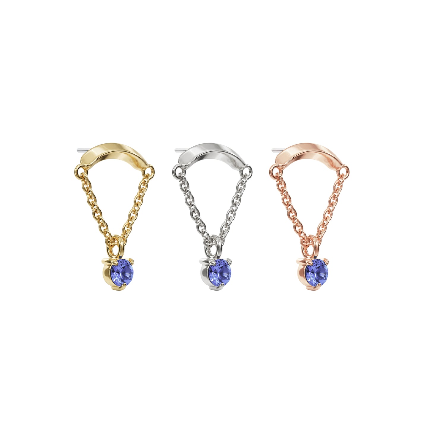 14K Gold Tanzanite Chain Threadless End