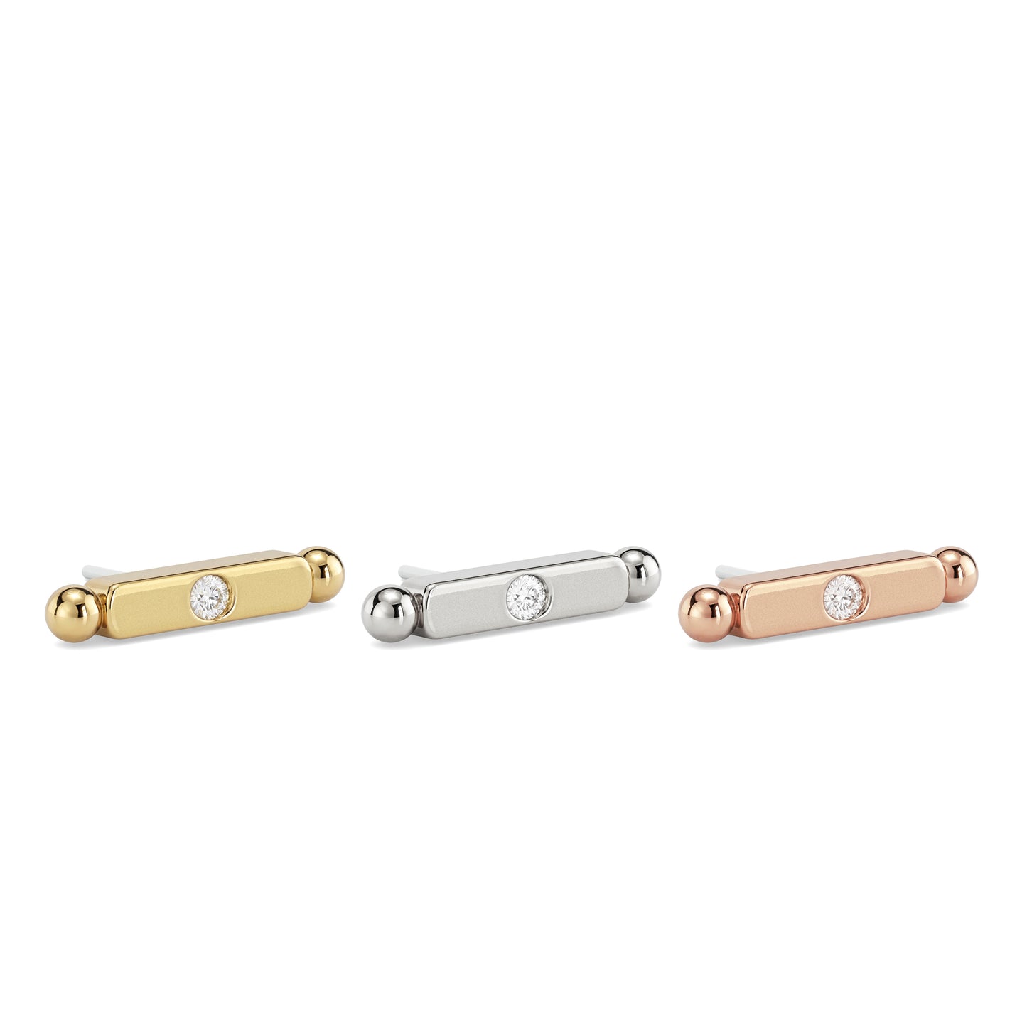 14K Gold Diamond Beam Threadless End
