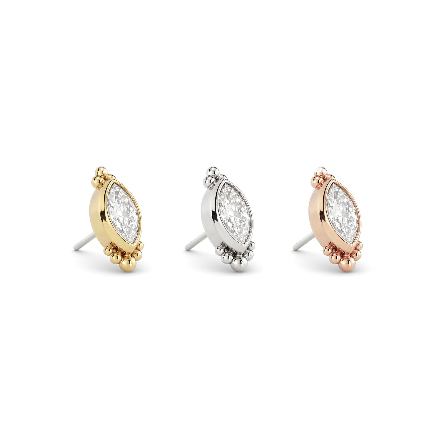 14K Gold Diamond Aura Threadless End