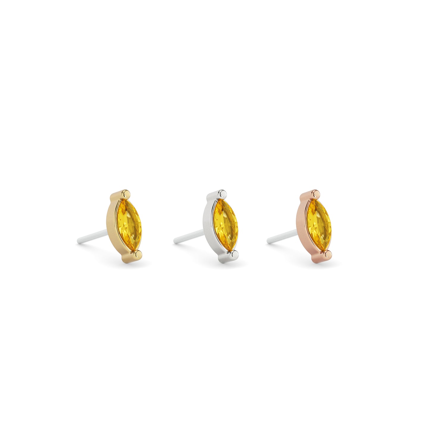 14K Gold Marquise Citrine Threadless End