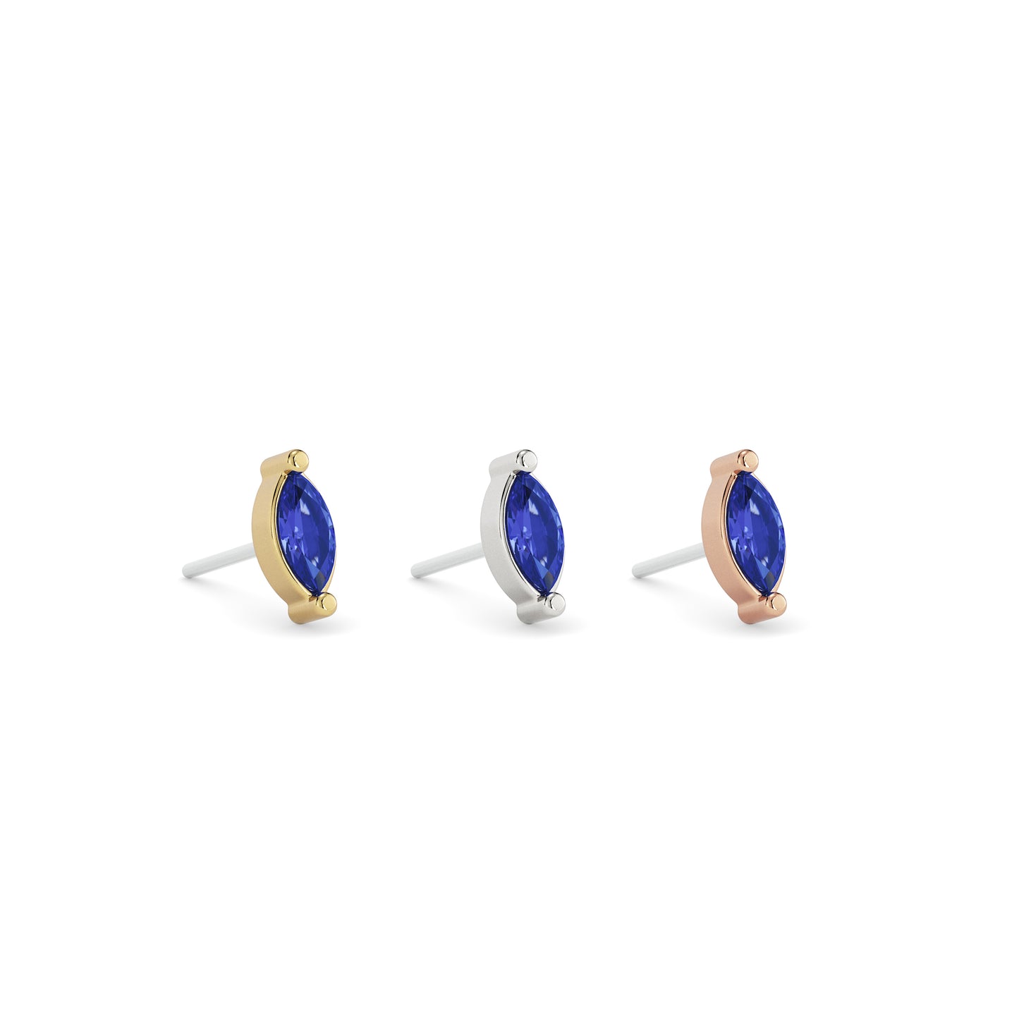 14K Gold Marquise Sapphire Threadless End