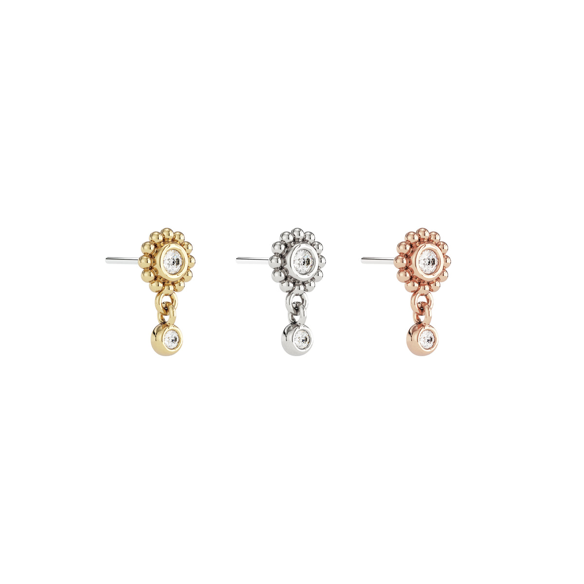 14K Gold Diamond Sol Threadless End