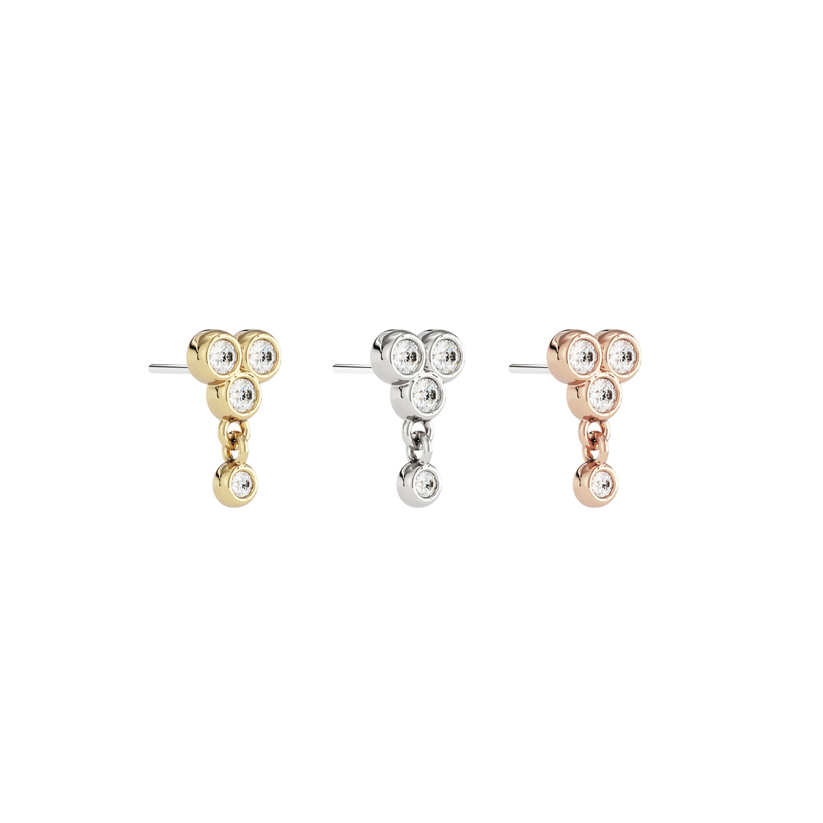 14K Gold Diamond Esme Threadless End
