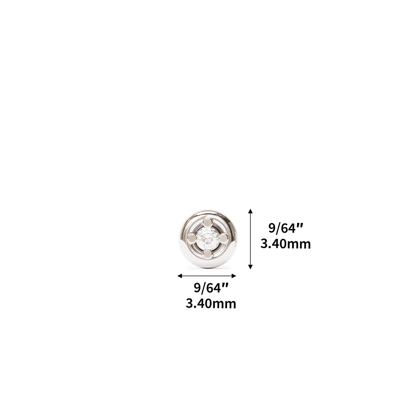 14K Gold Diamond Solitaire Stud