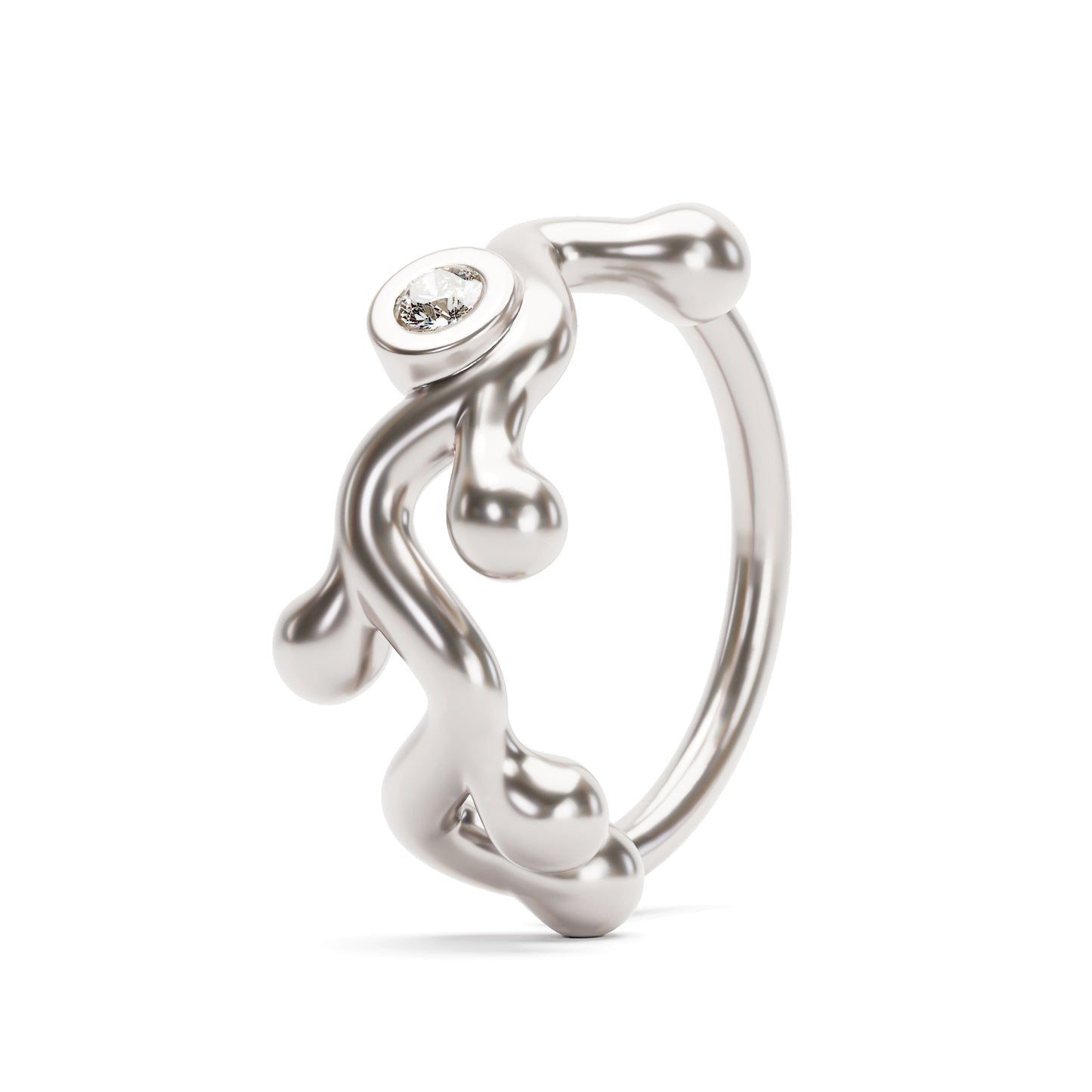 Solid Gold Diamond Vine Seamless Hoop