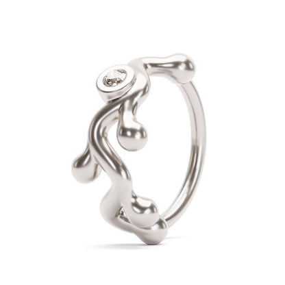 Solid Gold Diamond Vine Seamless Hoop