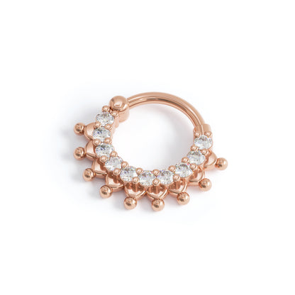 14K Gold Indian Diamond Clicker Hoop