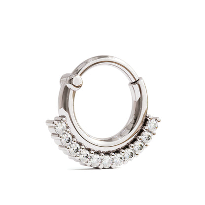 14K Gold Modern Diamond Clicker Hoop