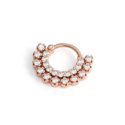 14K Gold Diamond Statement Clicker Hoop