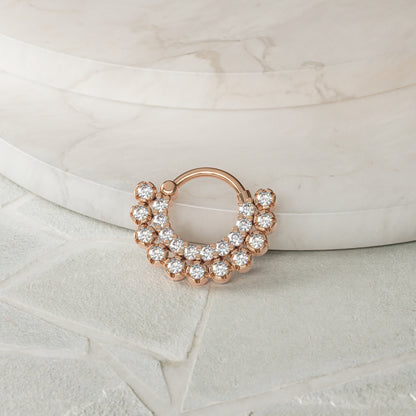 14K Gold Diamond Statement Clicker Hoop