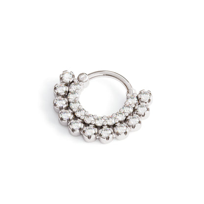 14K Gold Diamond Statement Clicker Hoop