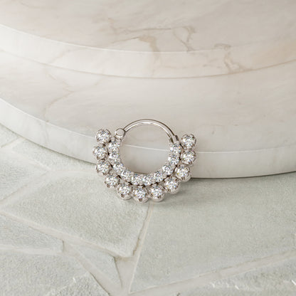 14K Gold Diamond Statement Clicker Hoop