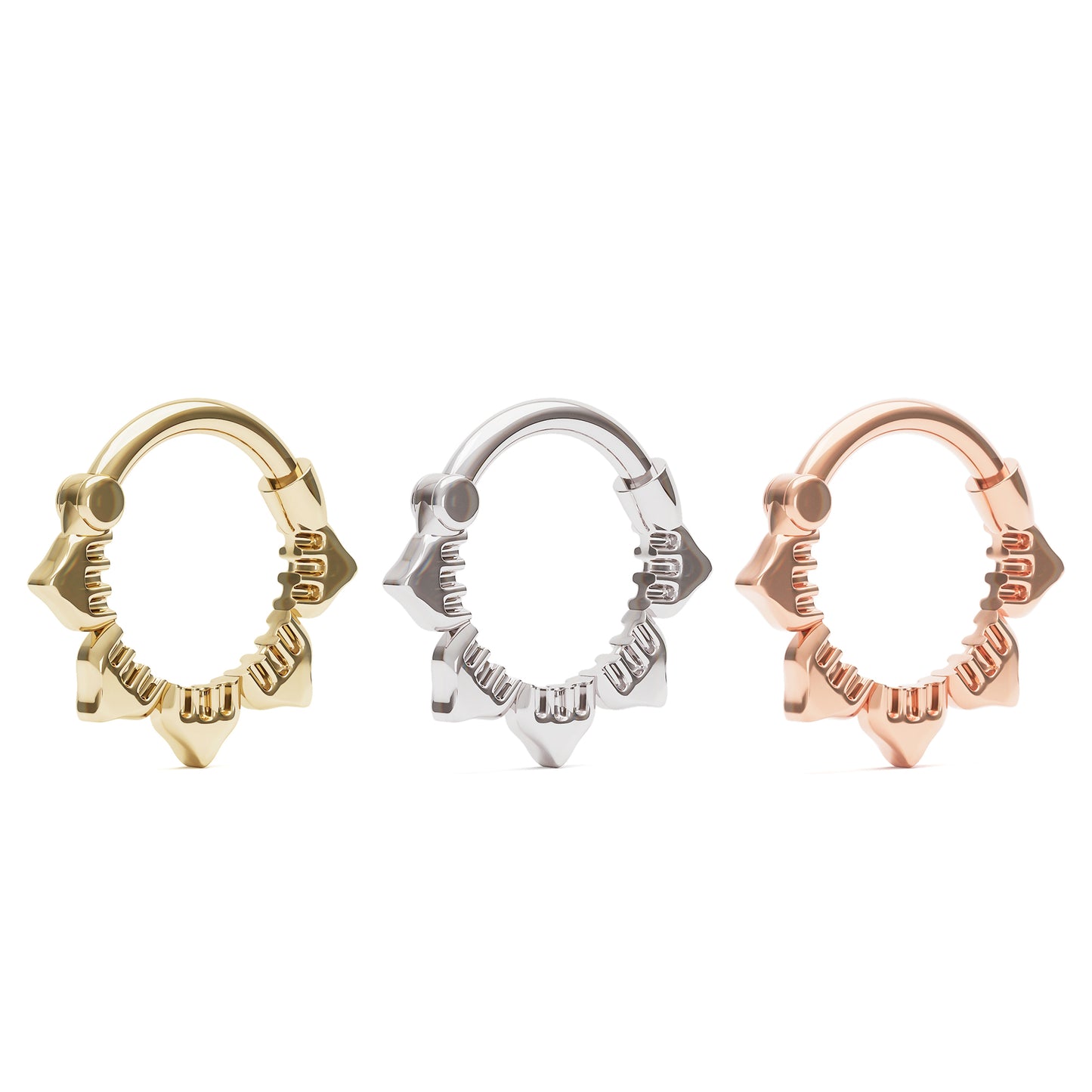 Solid Gold Lotus Clicker Hoop