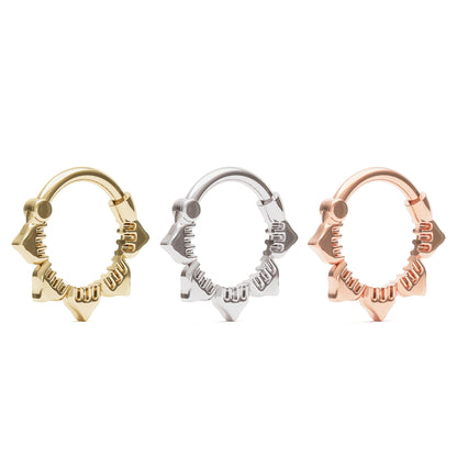 Solid Gold Lotus Clicker Hoop