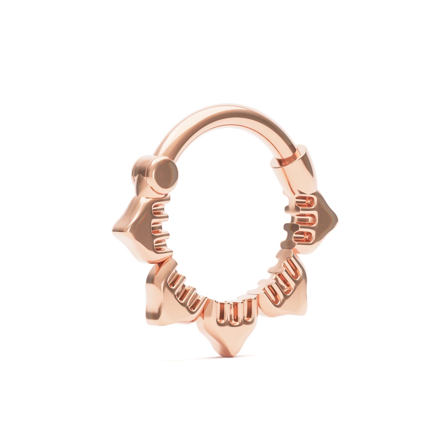 Solid Gold Lotus Clicker Hoop