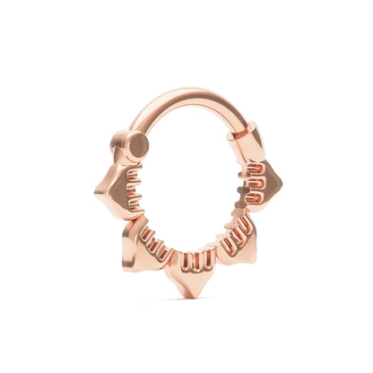 Solid Gold Lotus Clicker Hoop