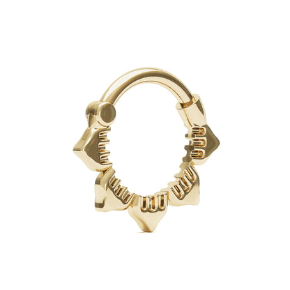 Solid Gold Lotus Clicker Hoop