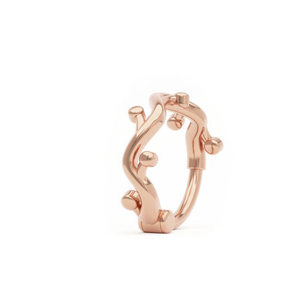 Solid Gold Dainty Vine Clicker Hoop