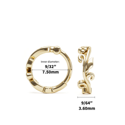 Solid Gold Leaf Clicker Hoop
