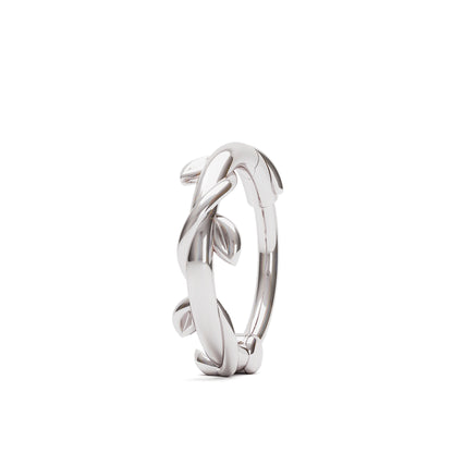 Solid Gold Grecian Leaf Clicker Hoop