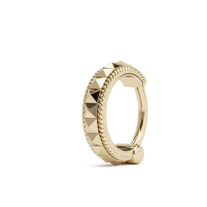 Solid Gold Pyramid Clicker Hoop