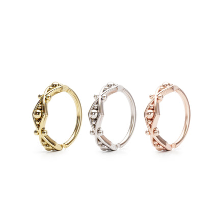 Solid Gold Geometric Seamless Hoop