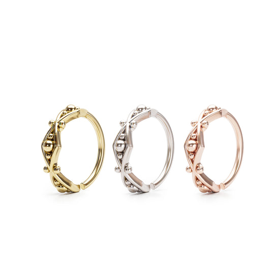 Solid Gold Geometric Seamless Hoop