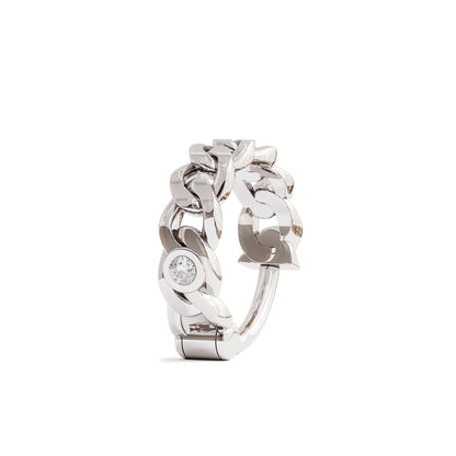 Solid Gold Diamond Chain Clicker Hoop