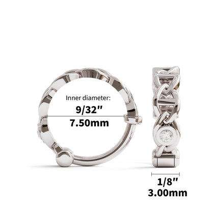 Solid Gold Diamond Chain Link Clicker Hoop
