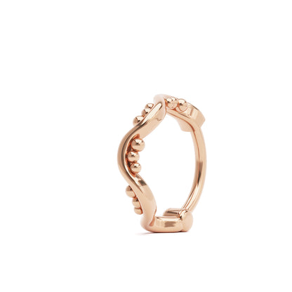 Solid Gold Granulated Clicker Hoop