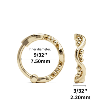 Solid Gold Granulated Clicker Hoop