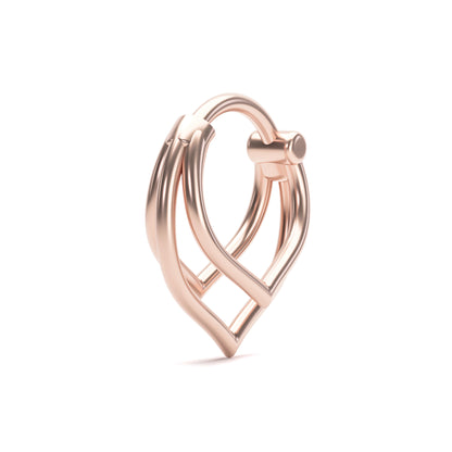 Solid Gold Trinity V Shape Clicker Hoop