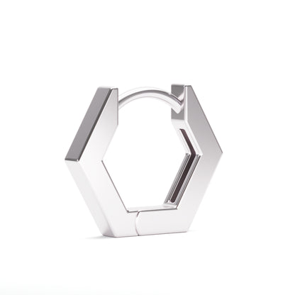 Solid Gold Hexagon Clicker Hoop