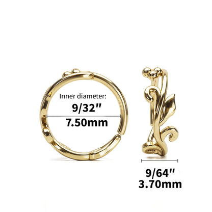 Solid Gold Leaf Seamless Hoop