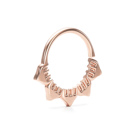 Solid Gold Lotus Seamless Hoop