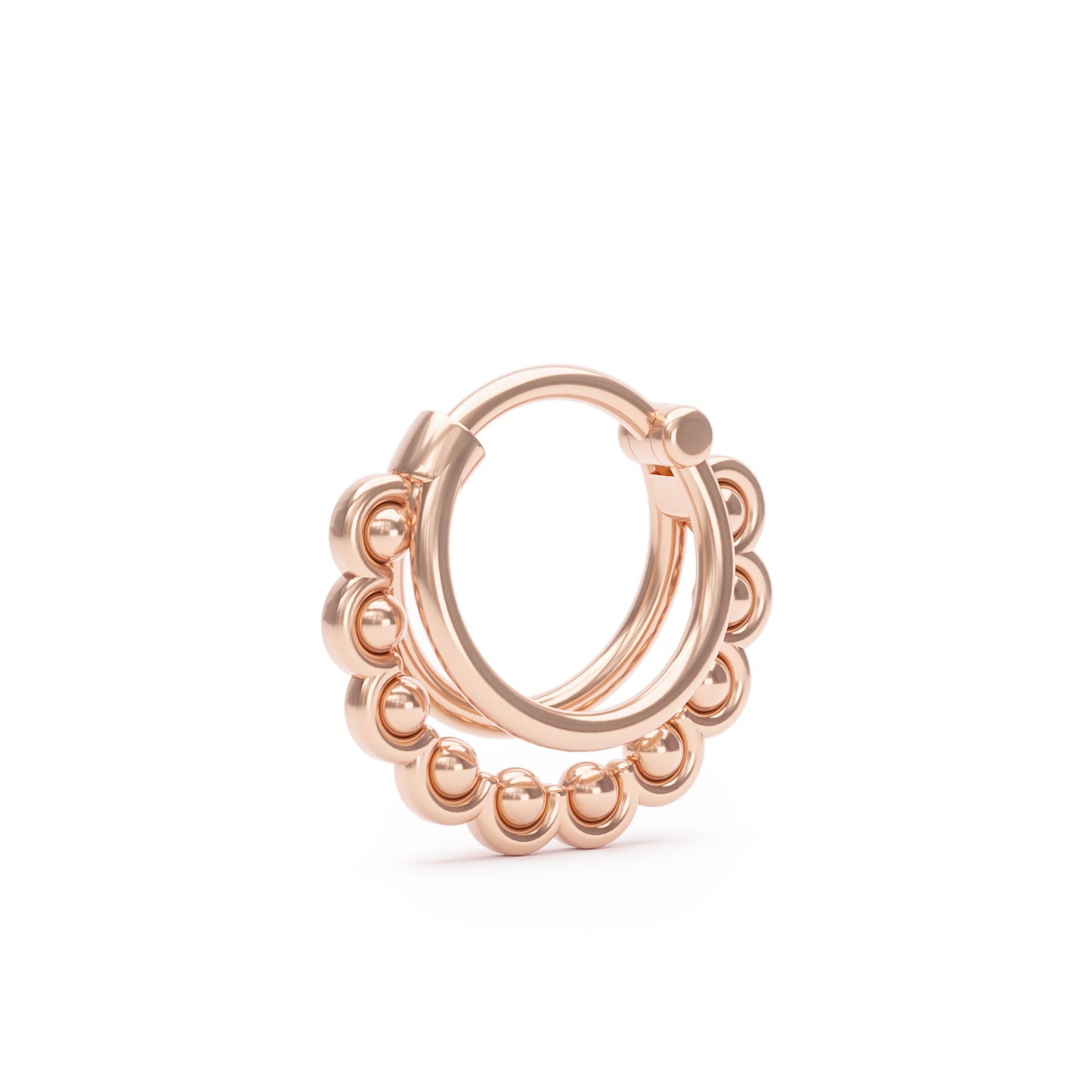 Solid Gold Stacked Petal Clicker Hoop