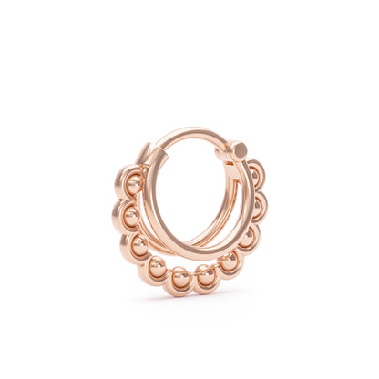 Solid Gold Stacked Petal Clicker Hoop