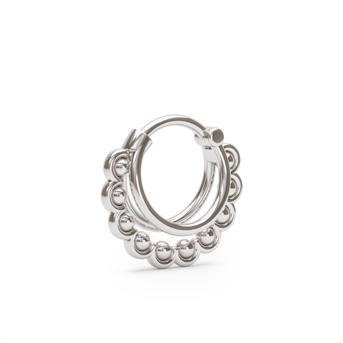 Solid Gold Stacked Petal Clicker Hoop