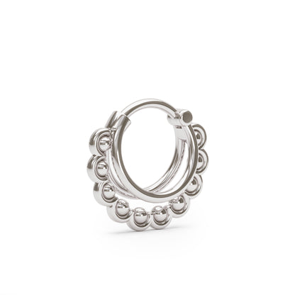 Solid Gold Stacked Petal Clicker Hoop