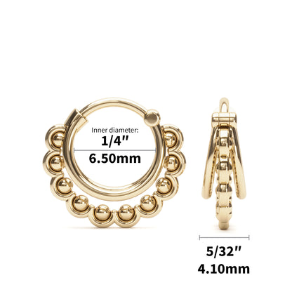 Solid Gold Stacked Petal Clicker Hoop