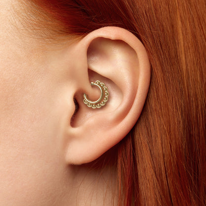 Solid Gold Stacked Petal Clicker Hoop