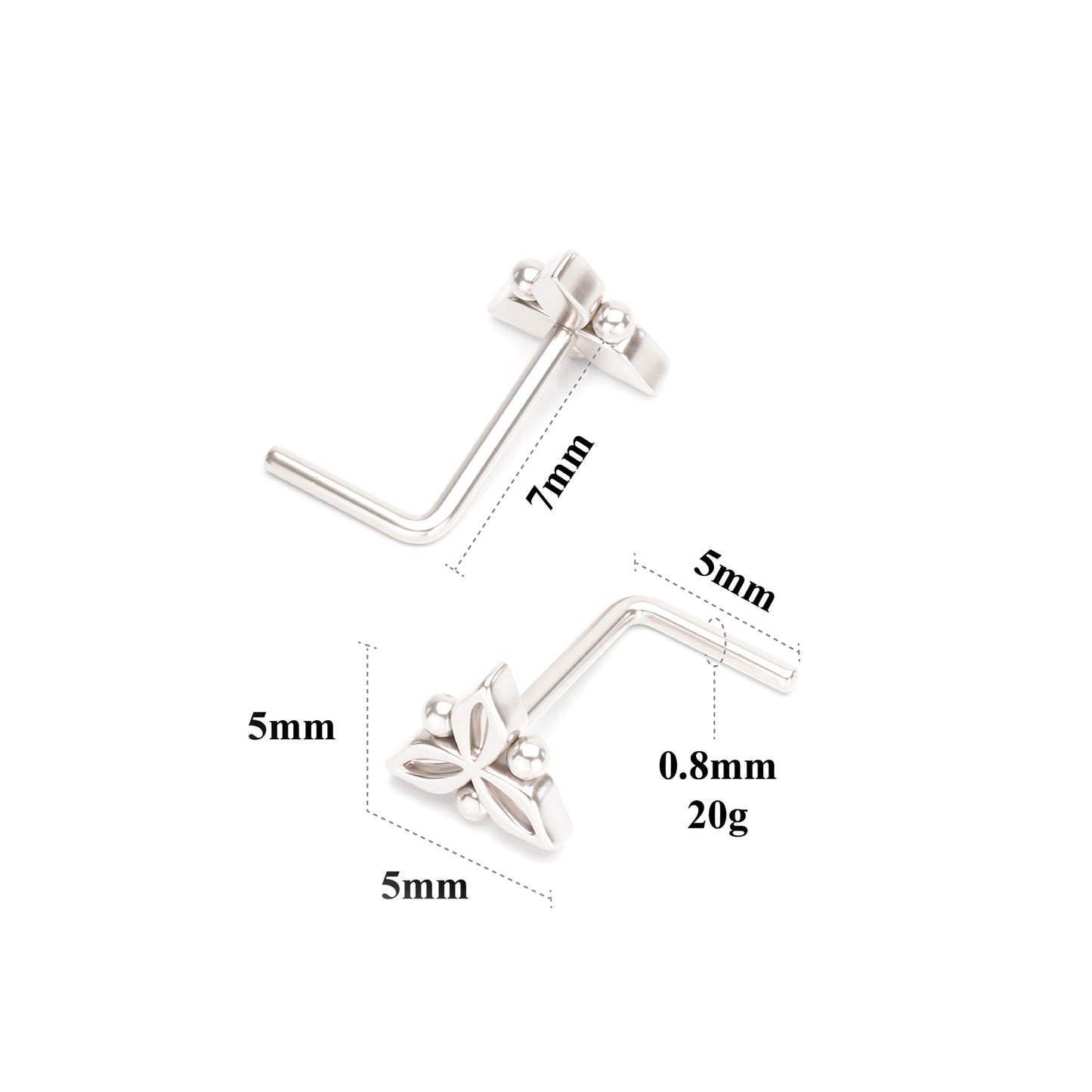 Flower Mandala L-Shape Nose Stud