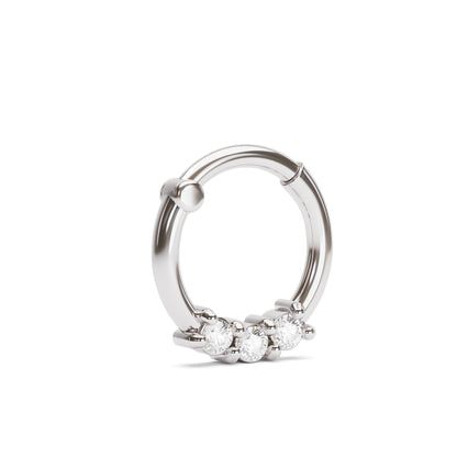 Solid Gold Diamond Clicker Hoop
