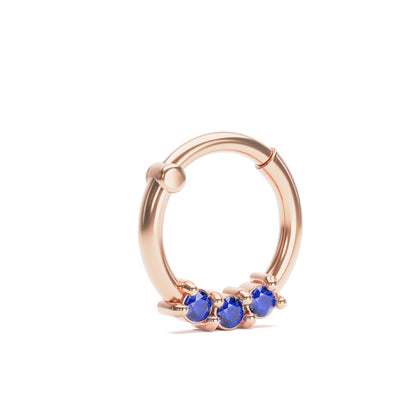 Solid Gold Tanzanite Clicker Hoop