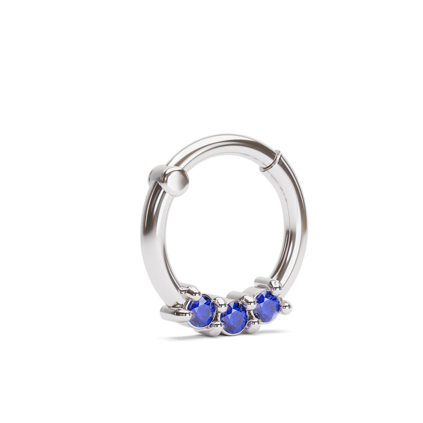 Solid Gold Tanzanite Clicker Hoop