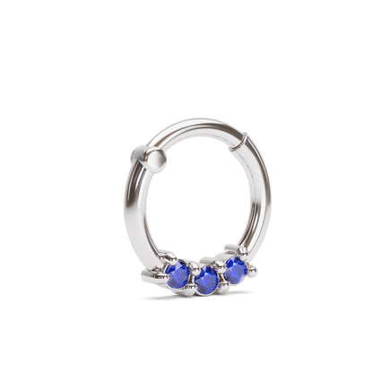 Solid Gold Tanzanite Clicker Hoop