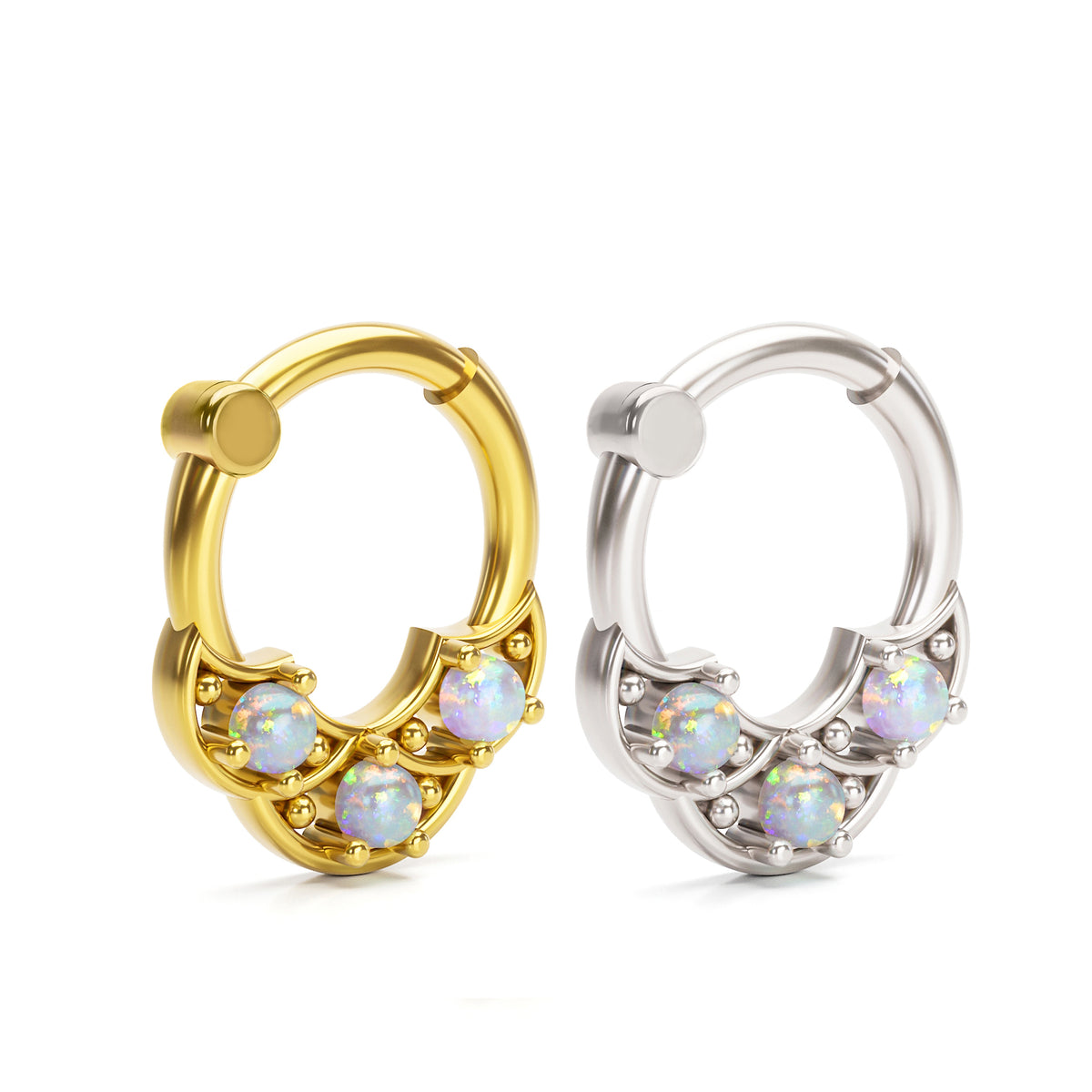 Lab Opal Shield Septum Ring– Umanative