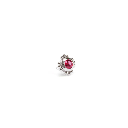 14K Gold Ruby Beaded Threadless End
