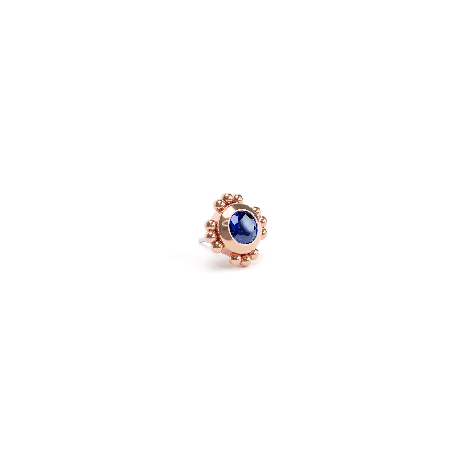 14K Gold Sapphire Beaded Threadless End