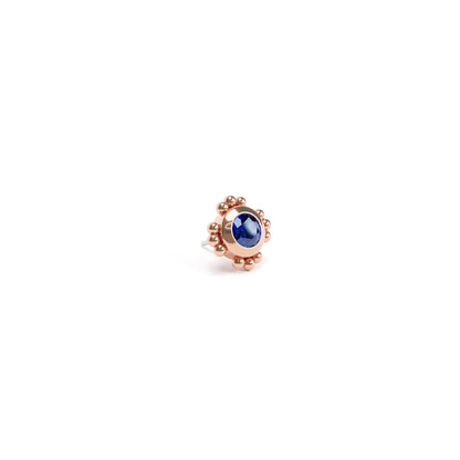 14K Gold Sapphire Beaded Threadless End